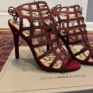 BCBGMaxAzria Burgundy Leather Heels